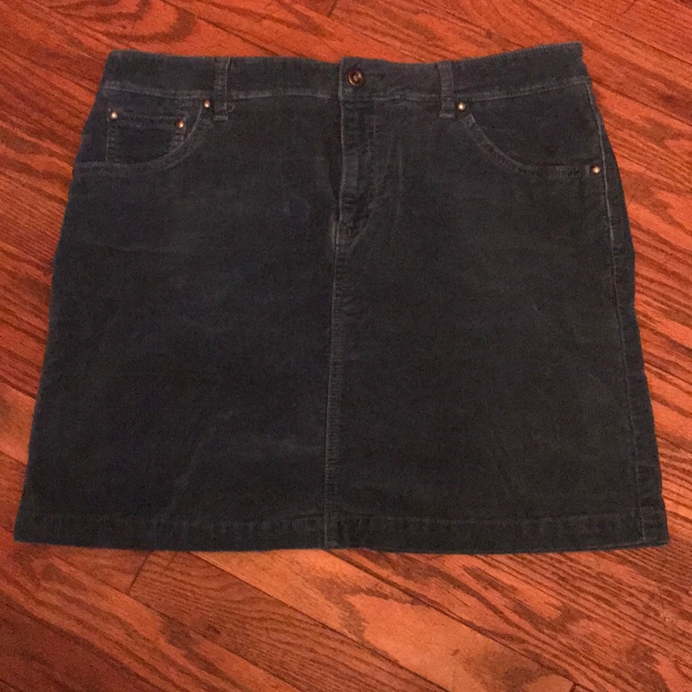 GAP Not-Quite-Mini Skirt, Turquoise Corduroy